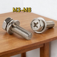 [YMH-G1]  Phillips Hex Bolt/ Phillips Hexagonal Bolt W/Washer / Hexagonal Capscrew Nickel-Plated M3M