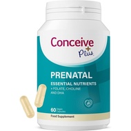 CONCEIVE PLUS Prenatal Vitamins for Women - Multivitamin with DHA, Choline, Folate, Non-GMO pregnanc