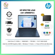 HP 2-In-1 Laptop Spectre X360 14-Ef0000TU 13.5" 3K2K OLED Touch Blue ( I7-1255U, 16GB, 1TB SSD, Intel, W11, HS )