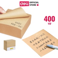 Giấy nhắn văn phòng 400 tờ/tệp Deli - Màu nâu - Giấy note giấy nhớ học sinh - 21515