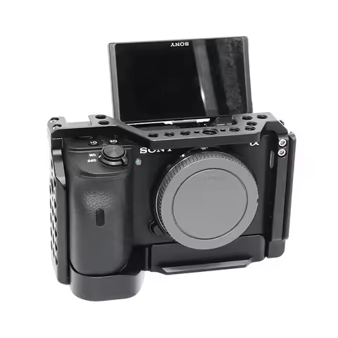 Camera Cage for Sony a6600 Pro Camera Cage L Quick Release Plate Double Head Cold Shoe Stabilizer Ri