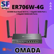 TP LINK Omada ER706W-4G AX3000 Dual-Band Wi-Fi 6 | 1 Gigabit WAN Port | 5 Gigabit WAN/LAN Ports | 5 