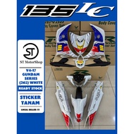 YAMAHA Lc135 V4-V7 Gundam Series (256) White Cover Set RAPIDO Coverset Body Cover Sticker Tanam Stri