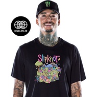 HITAM KATUN Vintage Band Slipknot T-shirt Men's Black Plain Shirt Distro Black Tshirt Thick Combed C