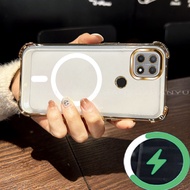 Suitable For OPPO A15 A15S A35 phone case New white magnetic coil shockproof soft shell protective C
