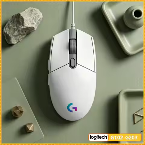 Logitech G203 Prodigy Wired Gaming Mouse 200-8000 DPI RGB Lighting 6 Buttons On-Board Memory 1ms Res