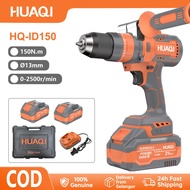 HUAQI HQ-ID150 13mm Cordless Impact Drill 150Nm High Torque Heavy Duty Hammer Drill Kit （9.0Ah）