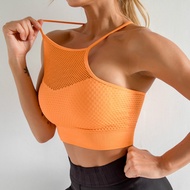 Women's Medium Support Cross Back Wirefree Removable Cups Sport Bra Tops Freedom Seamless Racerback Yoga Running Sports Bras