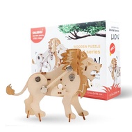 DIY 3D Wooden Puzzle Lion Model