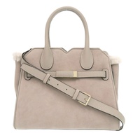 Valextra Milano 迷你羊毛皮手提包 WBMI0036928COC99PD 小牛皮/羊皮裸色兩用手提包 0382 [二手] Valextra