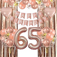 Rose gold Balloons 65th Birthday Decoration girls Rosegold Happy 65th Birthday Party Decoration Set 