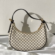 【 日本直送　名牌中古包 】CELINE セリーヌ マカダム PVC レザー AVA ホーボーバッグ ショルダーバッグ ホワイト vintage s8w8nt