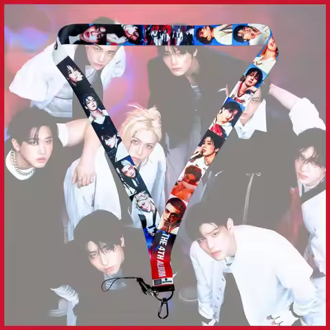 SKZOO Stray Kids lanyard, official album KARMA, Hyunjin star merchandise phone strap, Halloween gift