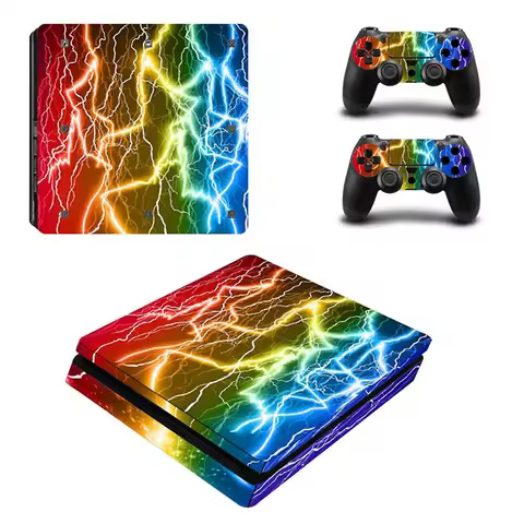 Skin Sticker for PS4 Slim Decal for Sony Playstation 4 Slim Console Controller