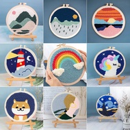 CATALOG - Round Canvas Punch Needle ANK DIY Round Canvas Punch/ Punch Needle Kit