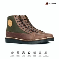 BRADLEYS - MORRISON BROWN - SEPATU KULIT SNEAKERS BOOTS PRIA