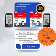 PG47 & CL57s For CANON E400/410/460/470/E480 Printer (100% GENUINE)