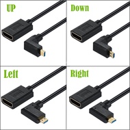8K@60Hz 90 Degree Micro HDMI Male to HDMI 2.1 Female Cable for Digital Camera, Camcorder, Portable M