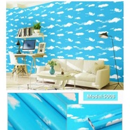 SKY CLOUD Wallpaper Wall Sticker Cloud Motif Skybiru Size 45 cm x 8 meters