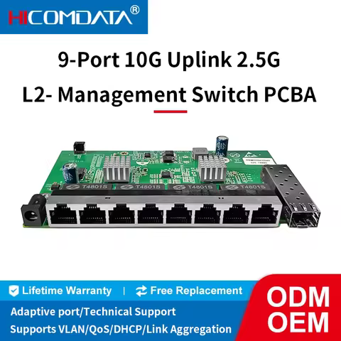 2.5G Smart Managed Switch PCBA 9 Port RJ45 2500Mbps Web Managed Ethernet Network Switch 1 Port 10G S