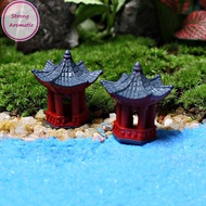 STRO 2PCS Mini Desk Decoration Torii Gate Japanese Garden Miniature Shrine Ornaments Micro Stone Gaz
