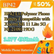 3.87V 4950mAh 19.2Wh BP42 Li-Polymer Phone Battery Compatible with Xiaomi Mi 11 Lite 5G NE 2109119DG