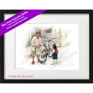 A4 PRINT PICTURE POSTER WALL ART CARD大马怀旧水彩画 - WATER COLOR PAINTING by Bojen – Ding Ding Candy Selle