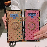 Casing Samsung Galaxy Note 8 9 10 10 Plus 10 Lite Diamond TPU Silicone Square Phone Back Cover with Folding Stand