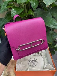 Hermes Roulis mini col L3 crossbody 玫瑰紫銀扣