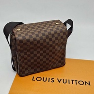Louis Vuitton LV 棋盤格 上蓋式 郭富城 斜背包/肩背包