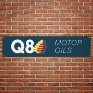 Q8 Oils Banner Motor Oil Fuel Banner Garage Decoration Sign Tin Sign Club Bar Metal Poster 40*10cm