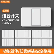 White 118 Type One Open Double Control Switch Panel Single Open Two Open Double Open Three 3 Open Fo