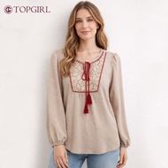 TOPGIRL Premium Glamorous Blouse Vintage Blouse Plus Size Ladies Blouse Plus Size Long Sleeve Lace B