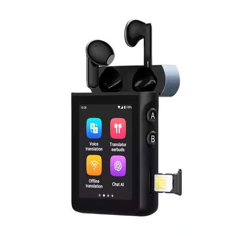 AI Translator Earbuds Wooask A9 4G+WiFi AI Translator Earbuds, Standalone Instant Translation Device