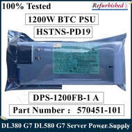 LSC Refurbished 1200W ETH BTC PSU For HP DL380 DL580 G7 Server Power Supply HSTNS-PD19 579229-001 570451-101 DPS-1200FB-