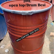 200L Tong Drum/Tong Besi /Steel Drum/Metal Drum/Container/Tong Kosong/Round tank/WaterBarrel/Tight H