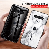 For Black Shark 4 Pro Case Luxury Marble Glass Soft Silicone Frame Hard Cover For Black Shark 4