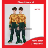 💥Ready Stock New Aquaman Costume Kids Aquaman Kostum kanak-kanak Malaysia Budak Superhero Kostum Jumpsuit Halloween