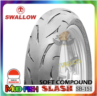 TAYAR SWALLOW 140/70-17 | 150/60-17 TL SLASH SB-151 TUBELESS TYRE SB151 SOFT COMPOUND (PATTERN BRIDG