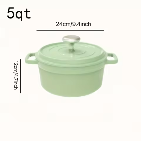 Lightweight 5Qt Dutch Oven Pot With Lid, Nonstick Dutch Oven Set, Aluminum Ally Cookware10 In 1 Enam