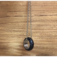 Ebony Ring 9 Hammer Pattern Log Necklace Gold Crafts Wood Seiko