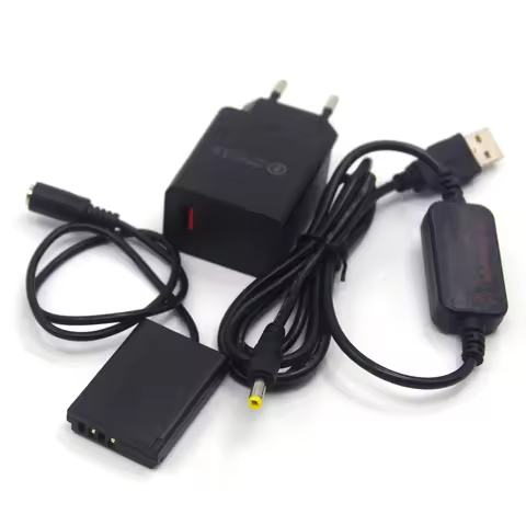 Power Bank USB Cable 4.2V+5V Charger+DR-110 DC Coupler NB-13L Dummy Battery for Canon PowerShot G5 G