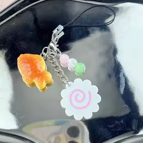 Kawaii Japanese Street Food Taiyaki, Narutomaki Fish Cake, Dango Phone Charm Keychain