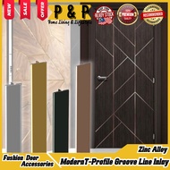 Modern T Profile Triming Alumnium Zinc Alloy Groove line Silver / Black / Gold / Rose Gold