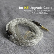 8 Core cable for KZ AST ZS10pro ZAS AS16 ZAX ASX ZSX Cable with MIC Earphones OCC Silver Plated Upgrade 2.5 4.4 Balance