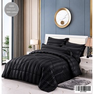 Cadar Hotel 7 in 1 With Comforter Black Cotton Bedsheet Set