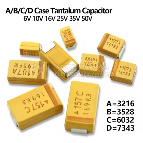 10PCS A B C D Case Tantalum capacitor 6V 10V 16V 25V 35V 50V 0.1UF 1uf 2.2UF 4.7UF 10UF 22UF 33UF 47