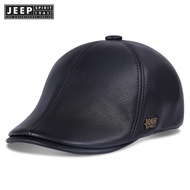 Jeep Spirit 1941 Estd Fashion PU Leather Baseball Hat Outdoor Wind Cold Truck Driver Hat Street Pers