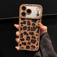 1pc Rhinestone Leopard Print Plush Gilded Mobile Phone Case Compatible With IPhone 17/11/11 Pro Max/