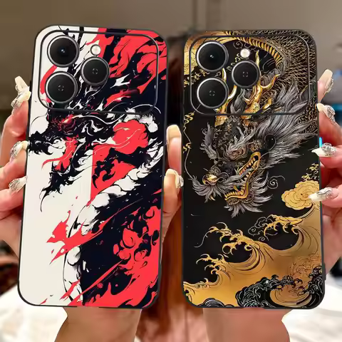 For Tecno Spark 40 40C Cool Dragon Tiger Painted Phone Case For Tecno Spark40 Spark40C Soft Silicone